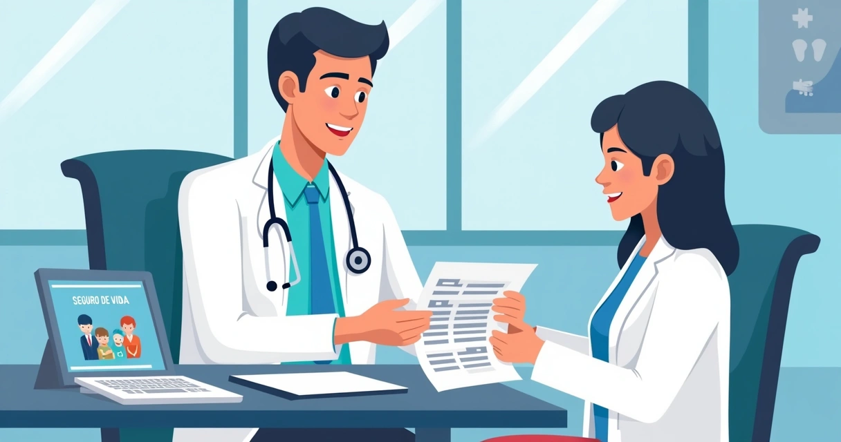 Médico analisando laudo de doença grave e entregando documento para paciente 