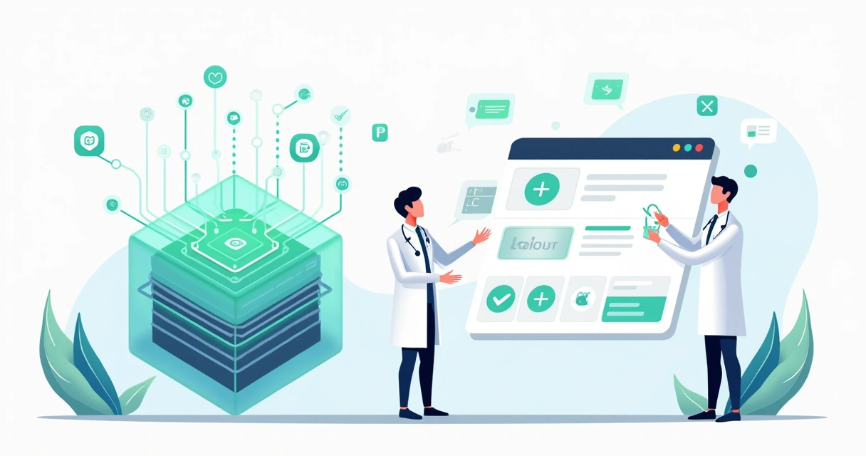 Interface de IA médica automatizando autorizações de convênio 