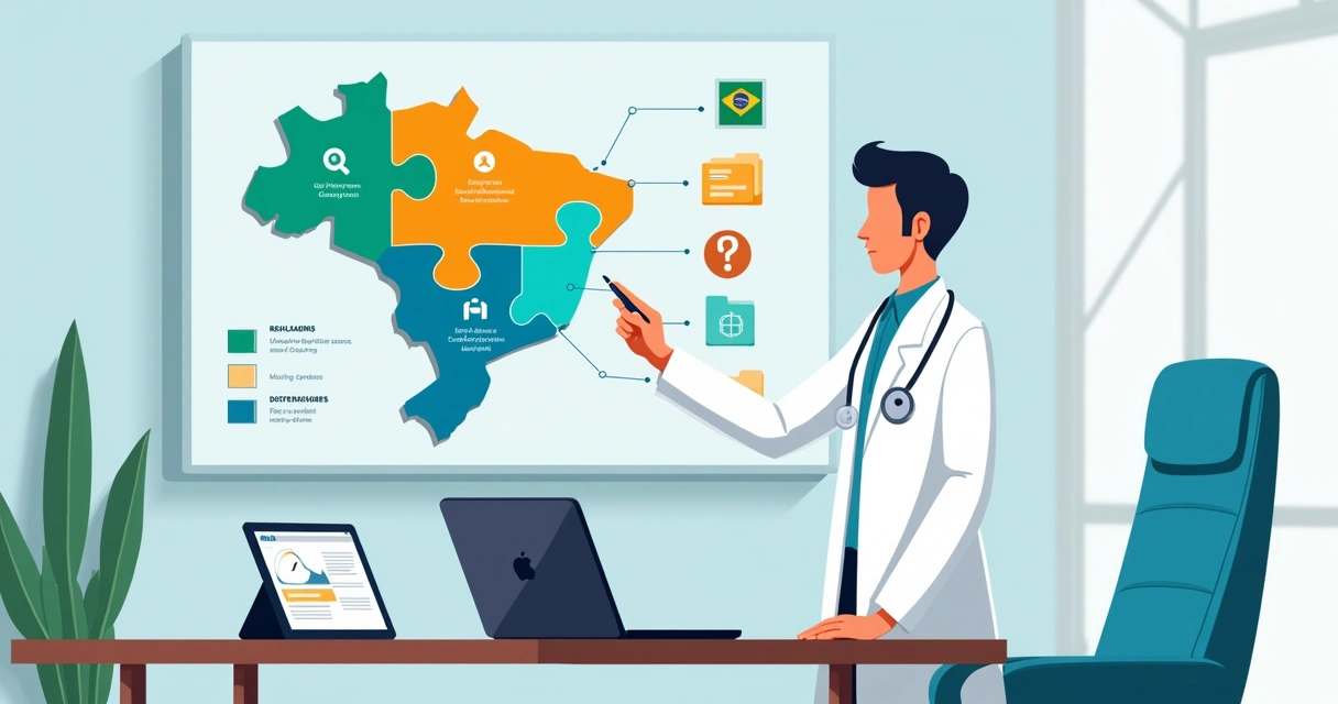 Médico analisando mapa digital com mudanças nas regras dos convênios 
