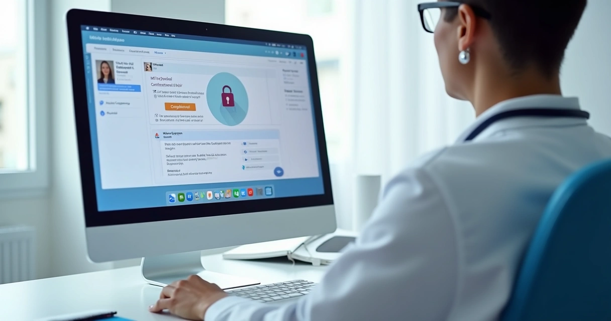 Médico revisando consentimento no prontuário digital 