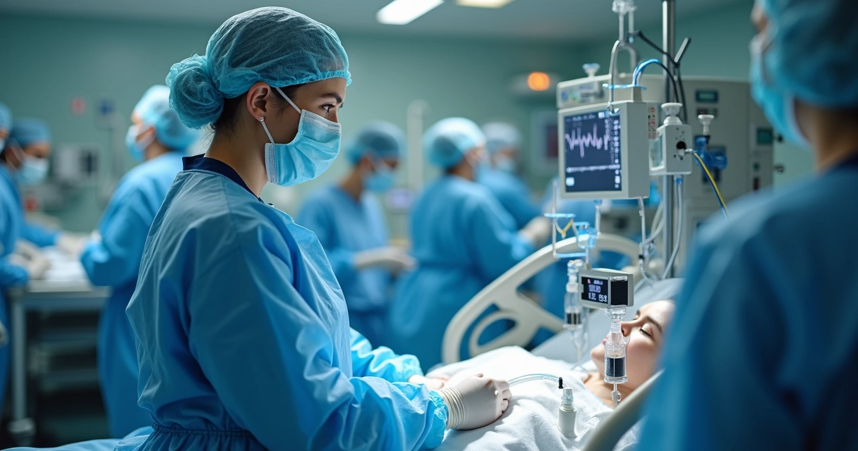 Médico realizando reanimação em paciente em UTI 