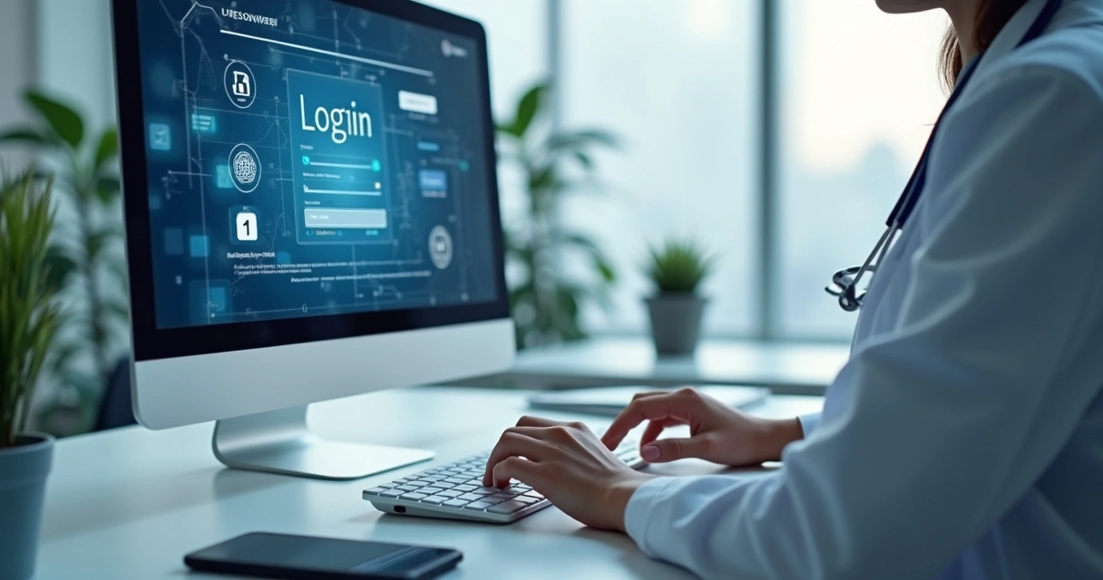 Médico conferindo receita digital no computador