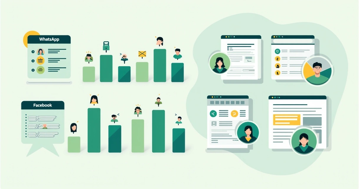 Gráficos comparando taxa de engajamento em diferentes canais digitais 
