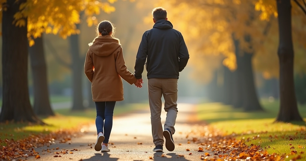 Pessoa caminhando em um parque enquanto pratica meditação consciente