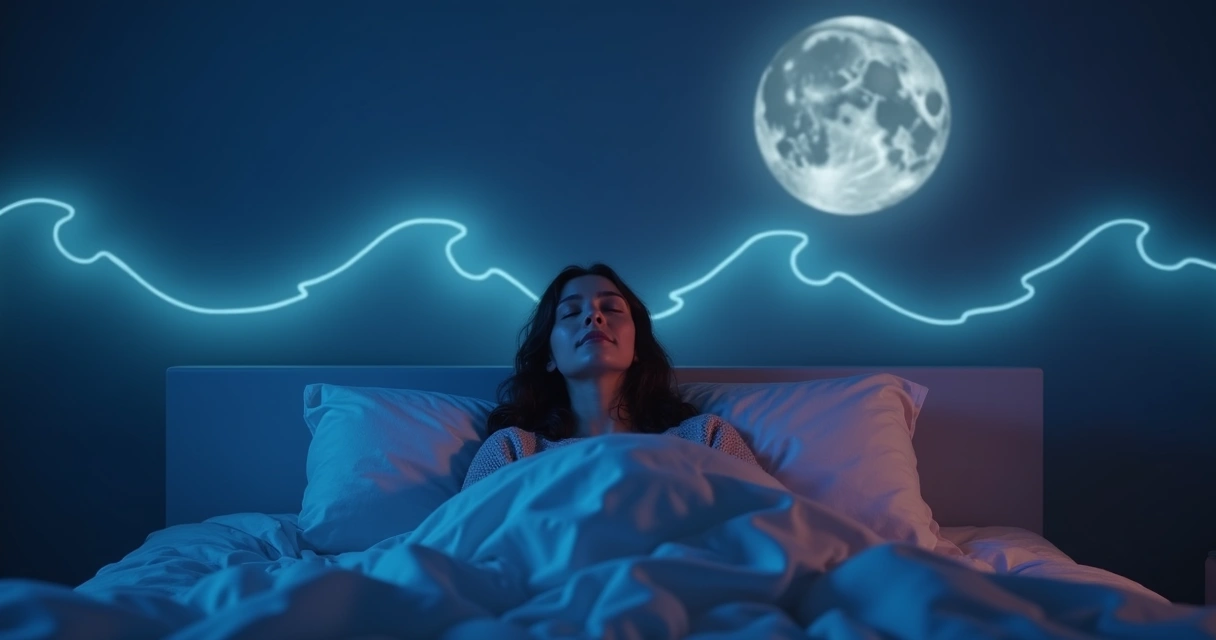 Pessoa sentada e relaxada em ambiente escuro com luz suave, visualizando cenário relaxante 