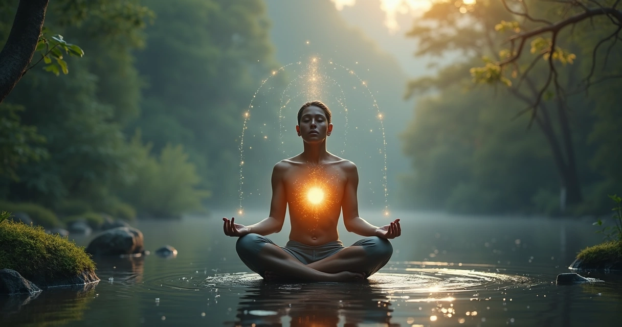 Persona meditando integrando mente, emoción y propósito 