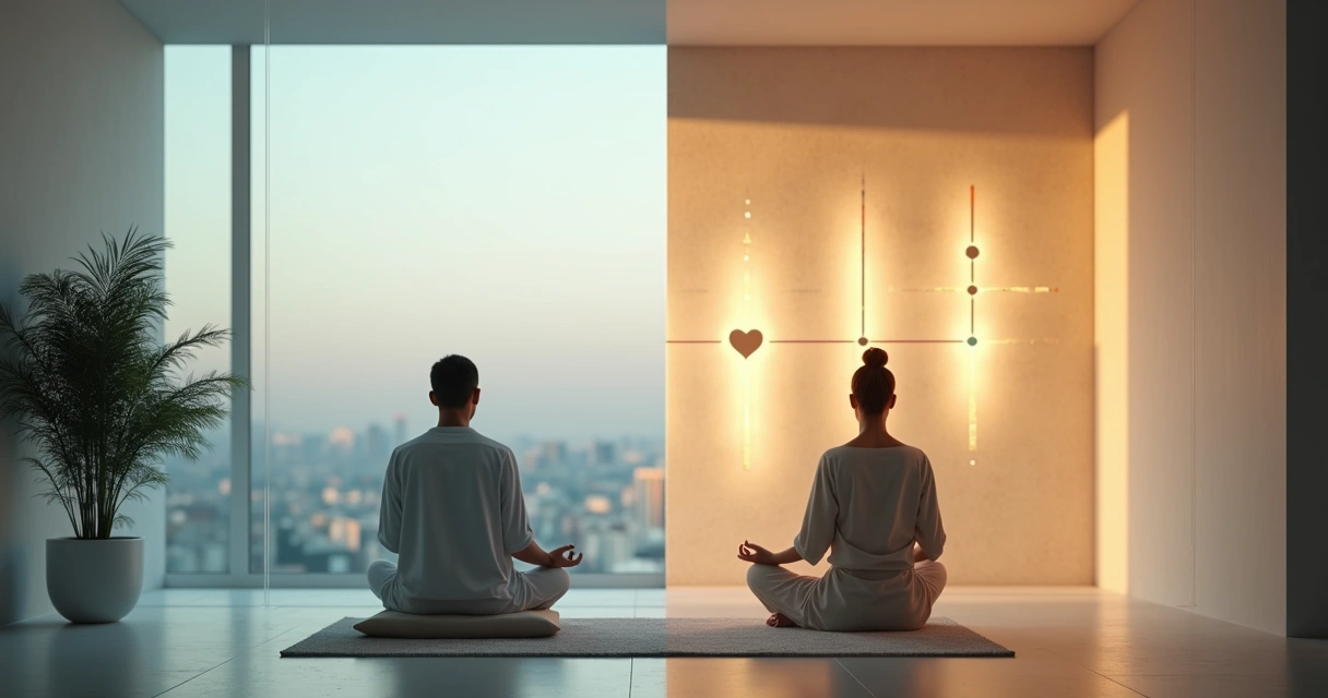 Comparación visual entre meditación marquesiana y práctica de mindfulness 