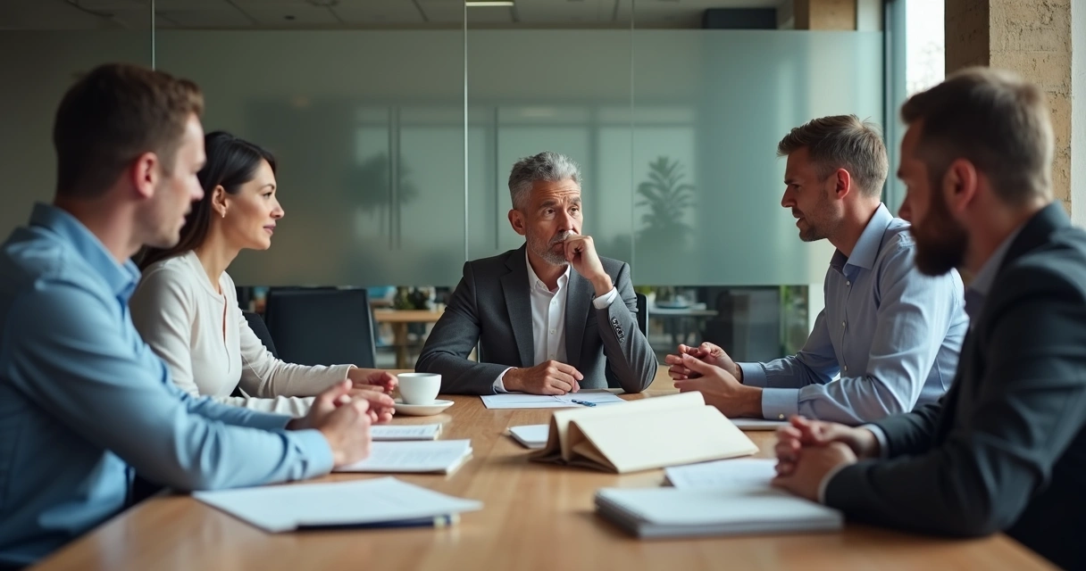 Team meeting avoiding a sensitive topic