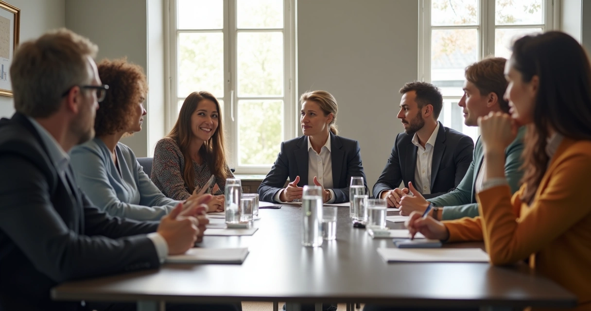 Team discussing intention before the meeting starts