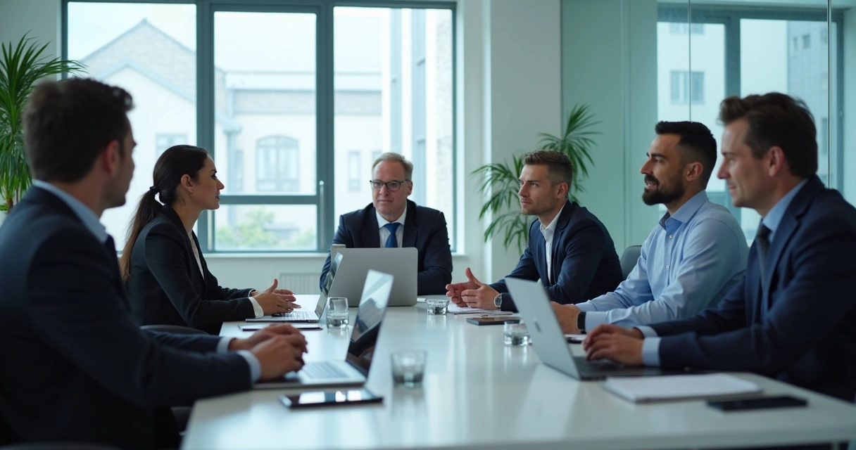 Team meeting with subtle attention shifts toward one quiet colleague