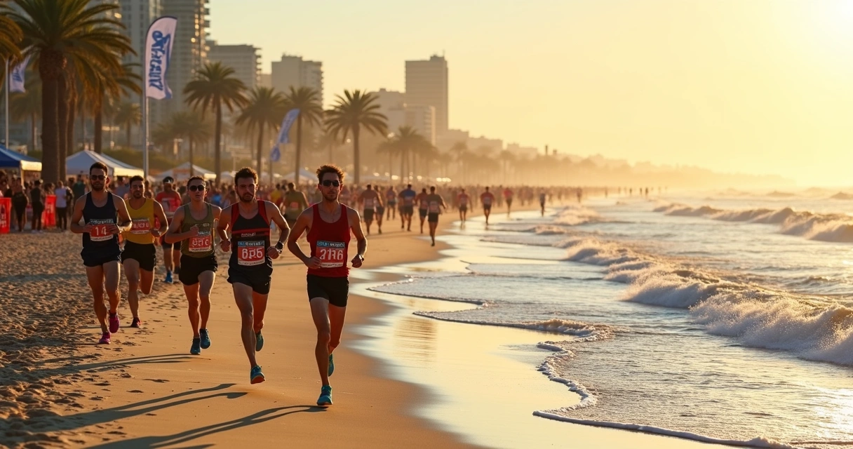 Meia maratona em Torremolinos nas praias da Andaluzia 
