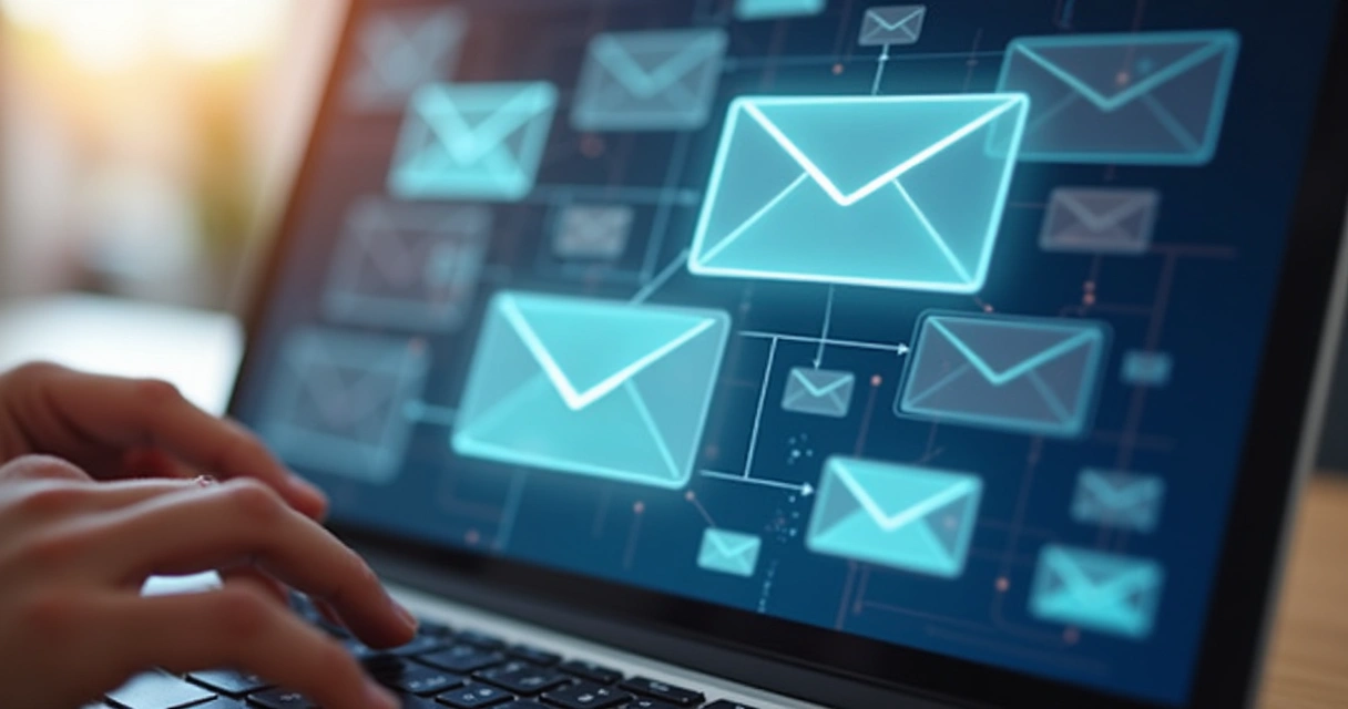 Lead recebendo conteúdo por email no meio do funil