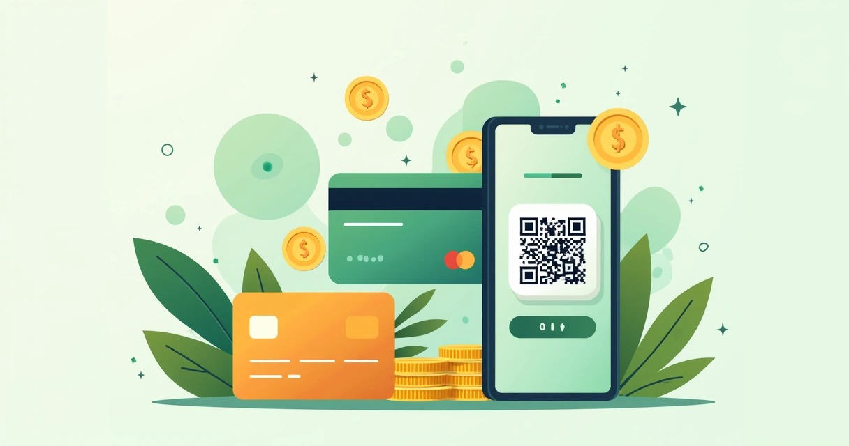 Diversos meios de pagamento digital representados juntos 