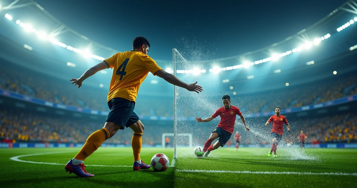 Lance de futebol sendo transformado em clipe curto por IA 
