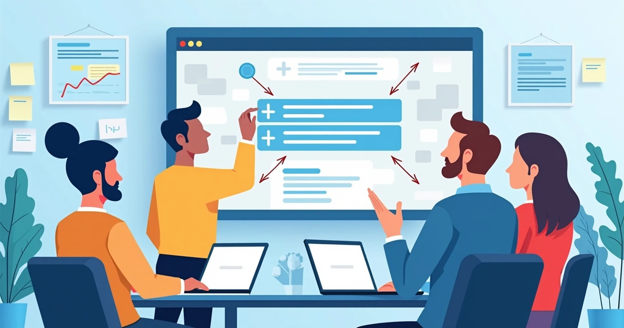 Equipe ajustando um chatbot em processo de melhoria contínua 