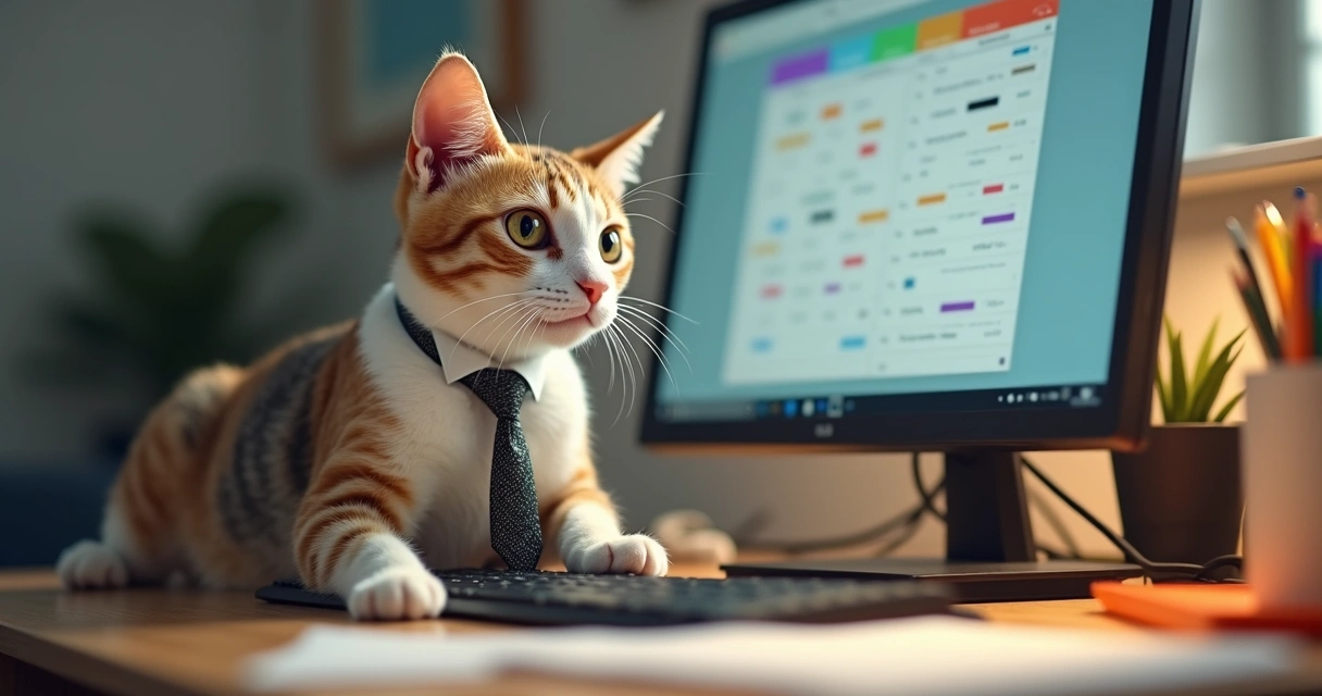 Gato vestido com gravata engraçada 