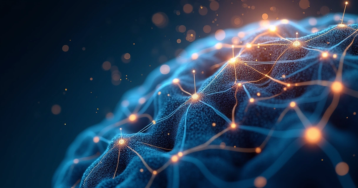 Abstract illustration of neural pathways in the brain.