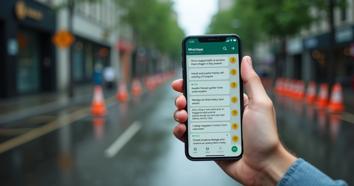 Tela de celular com mensagem pública de alerta 