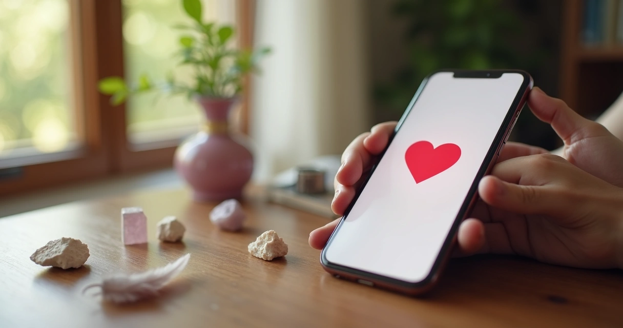 Celular mostrando mensagem amorosa na tela 