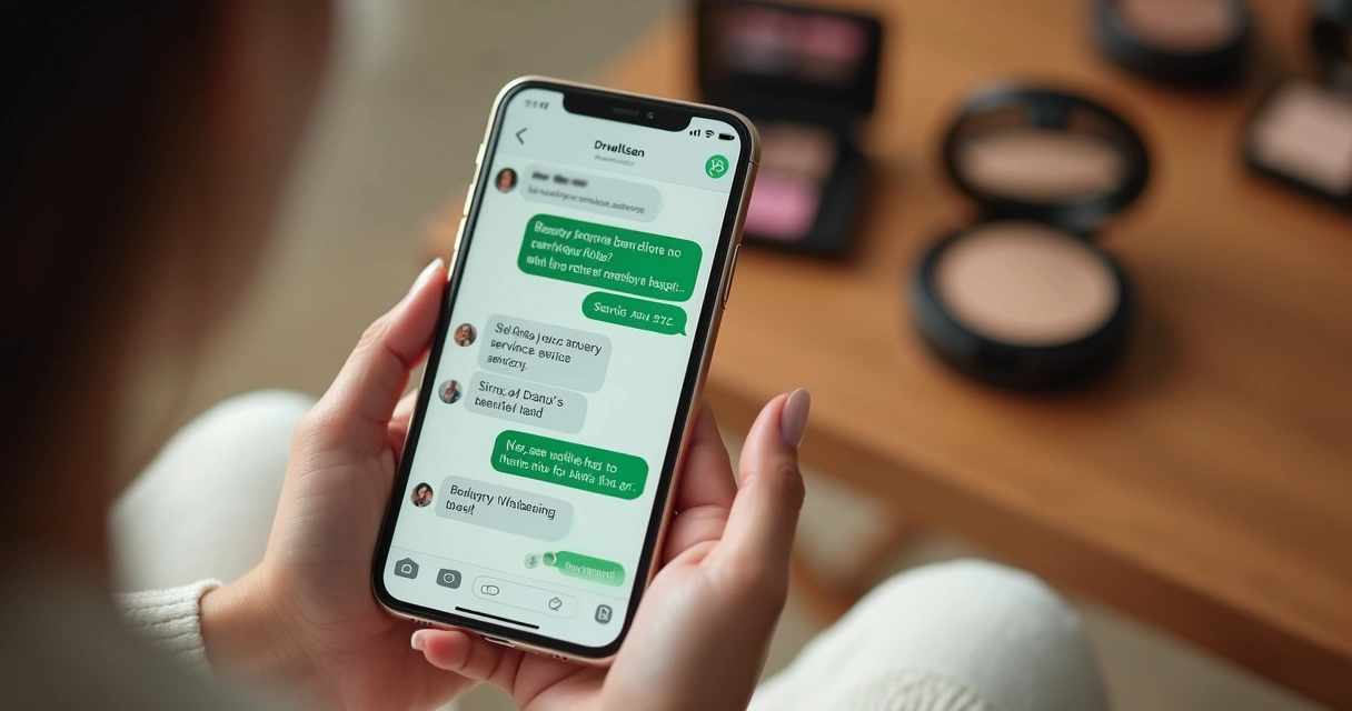 Celular com mensagem de confirmação de agendamento no WhatsApp 