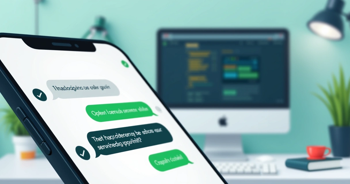 Mensagem automática enviada pelo WhatsApp em tela de smartphone