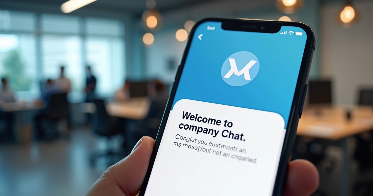 Tela de mensagem automática em aplicativo de mensagens. 