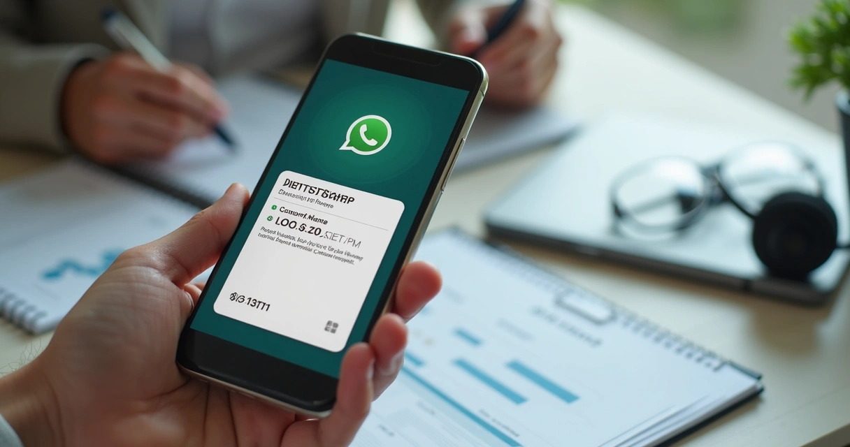 Celular com mensagem de cobrança personalizada e tom profissional 
