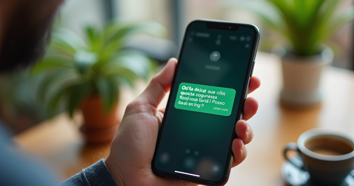 Celular mostrando uma mensagem empática de recuperação de cliente no WhatsApp 