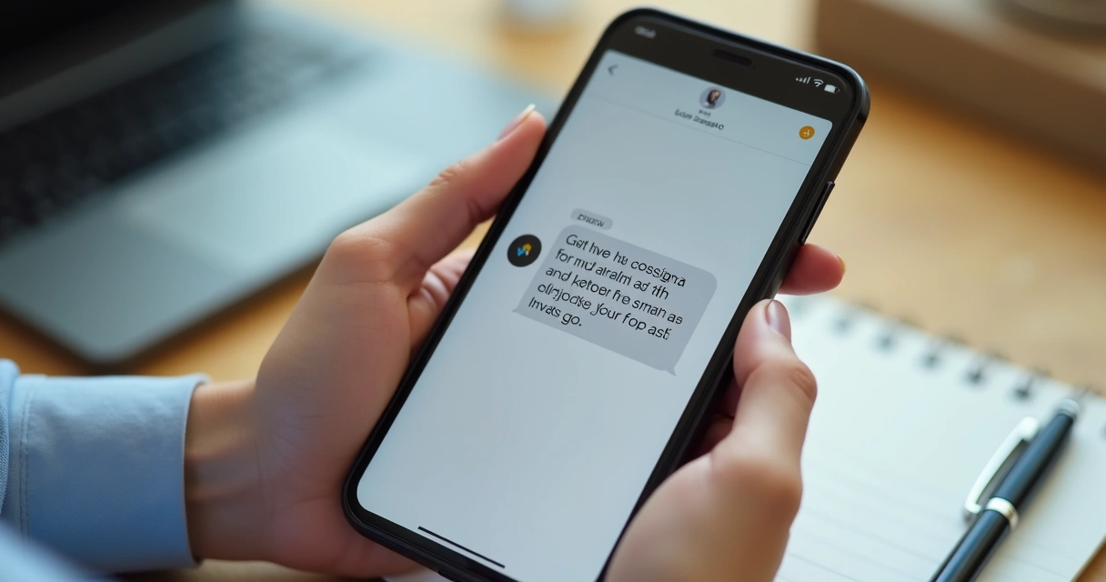 Pessoa segurando celular lendo mensagem ética 