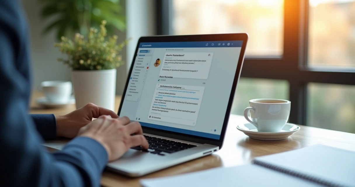 Gestor enviando um feedback digital para colaborador 