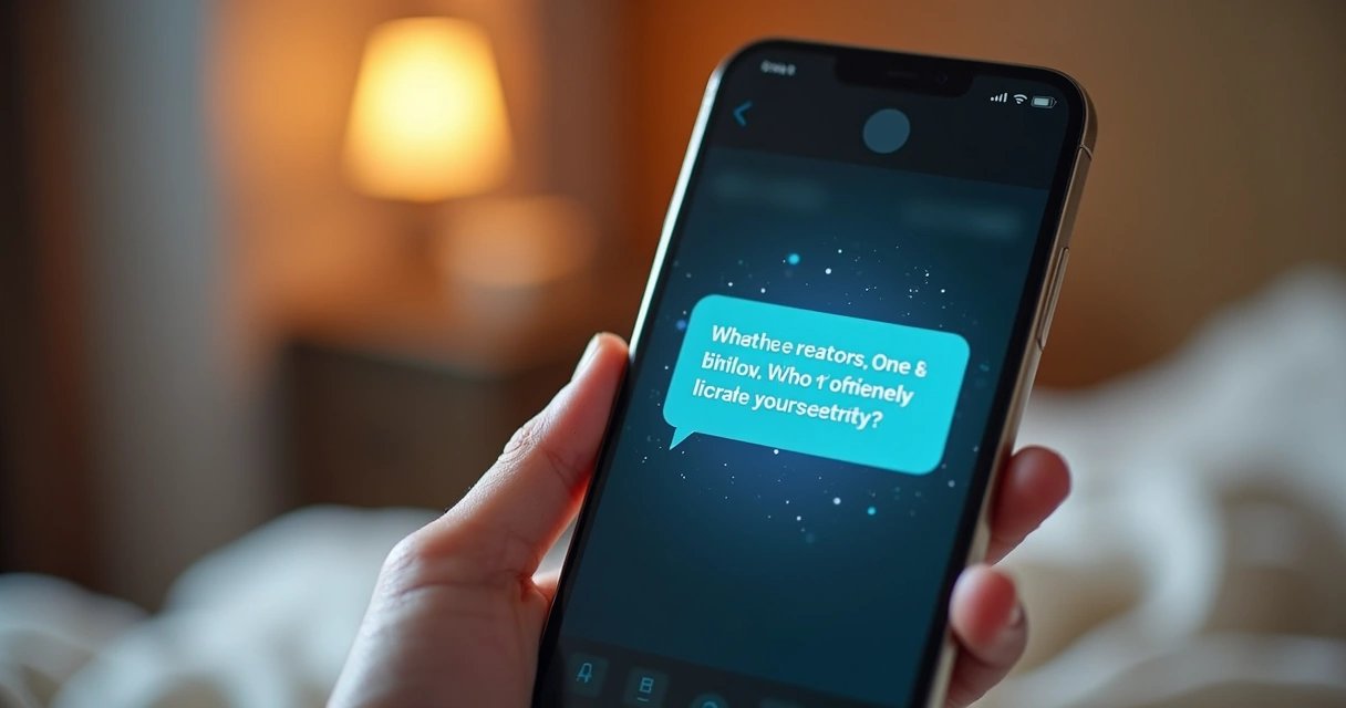Tela de smartphone mostrando mensagem digital impactante 