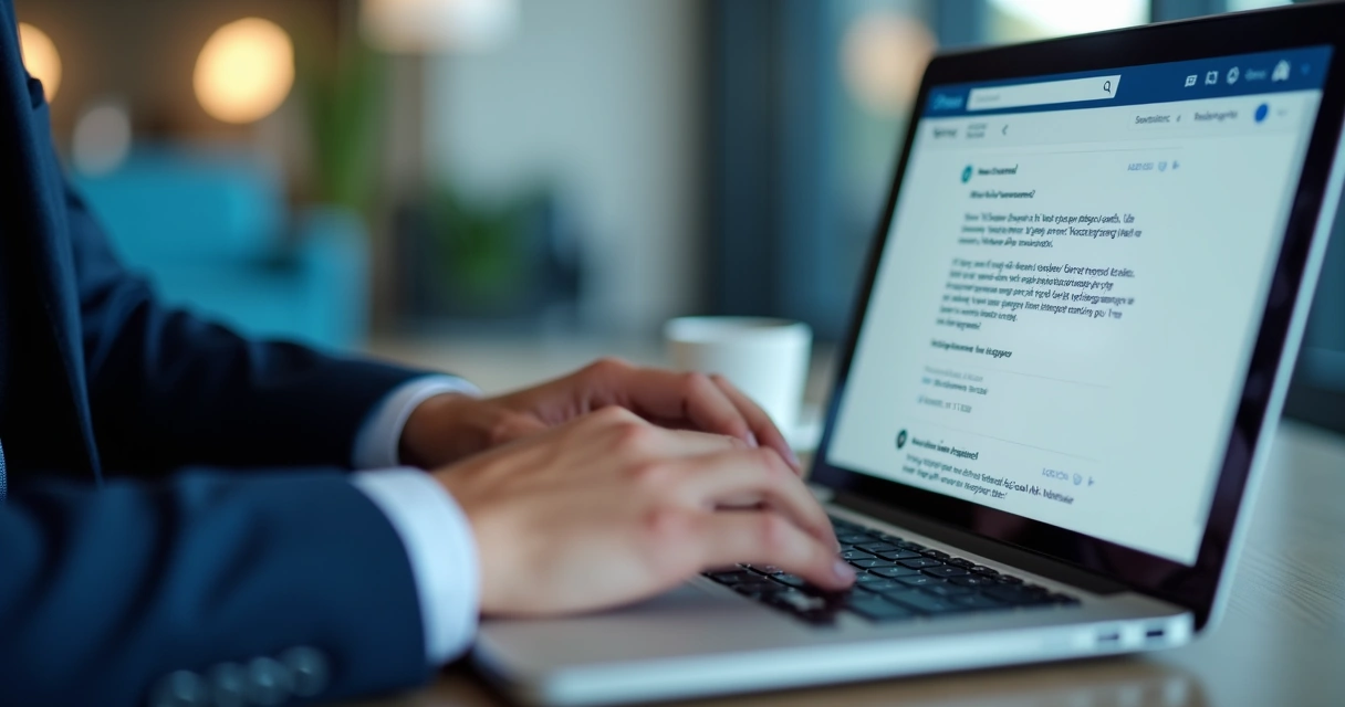 Profissional enviando mensagem estratégica no LinkedIn 