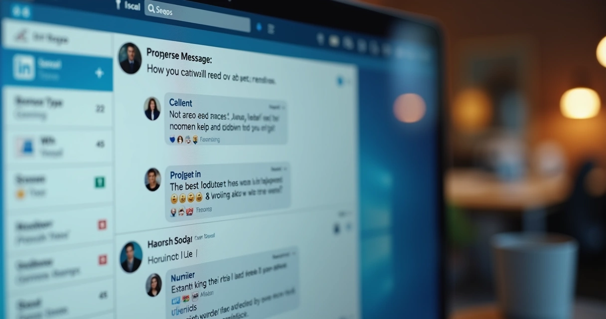 Conversa no LinkedIn com mensagem personalizada e engajamento. 