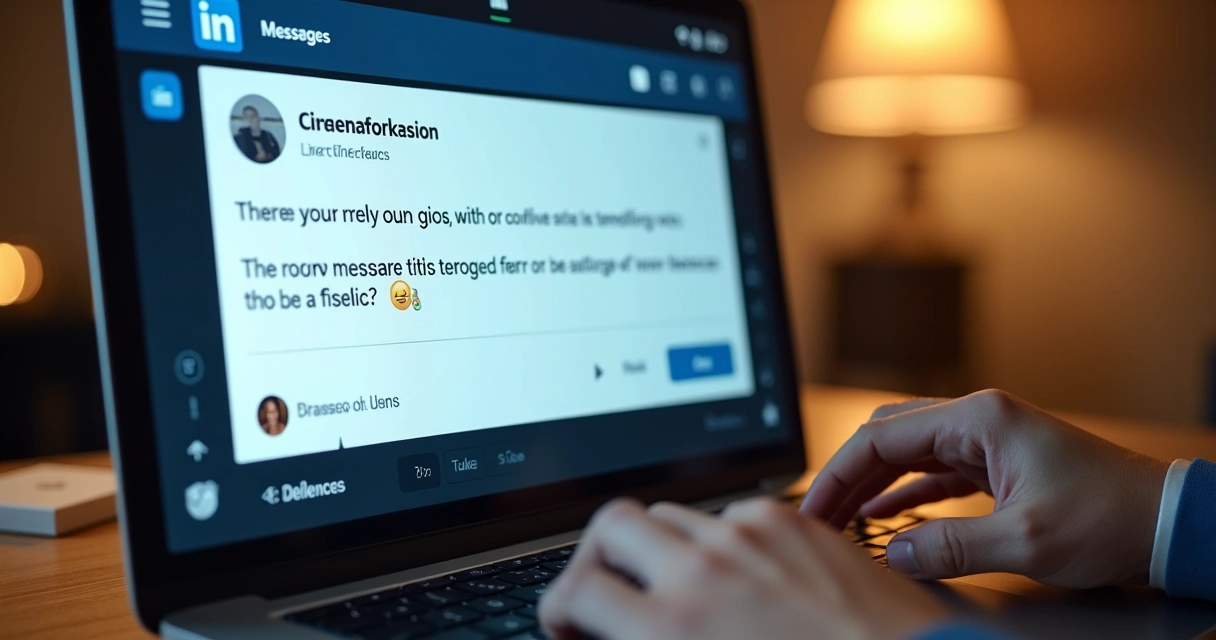 Mensagem personalizada sendo enviada no LinkedIn desktop 
