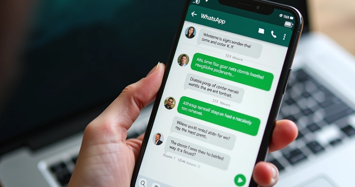 Tela de celular mostrando troca de mensagens de contrato via WhatsApp 