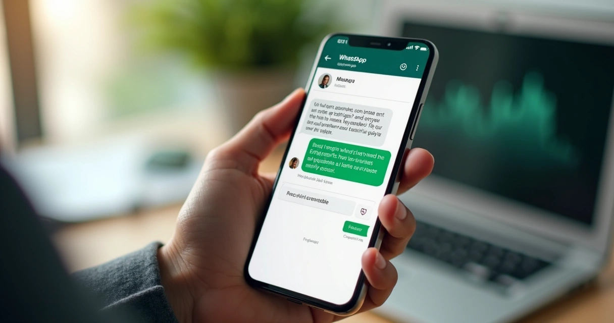 Tela de celular com mensagem de follow-up personalizada 
