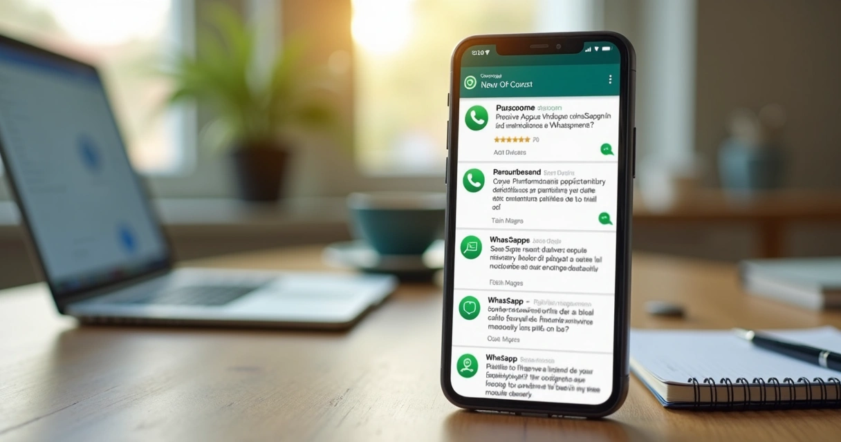 Tela de smartphone mostrando mensagens automáticas no WhatsApp com lembretes de pagamento e notificações de venda 