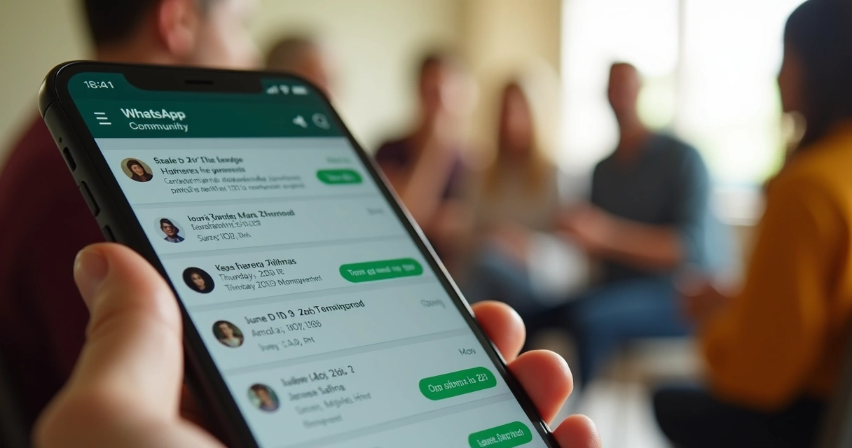 Tela de WhatsApp exibindo mensagens programadas para evento comunitário 
