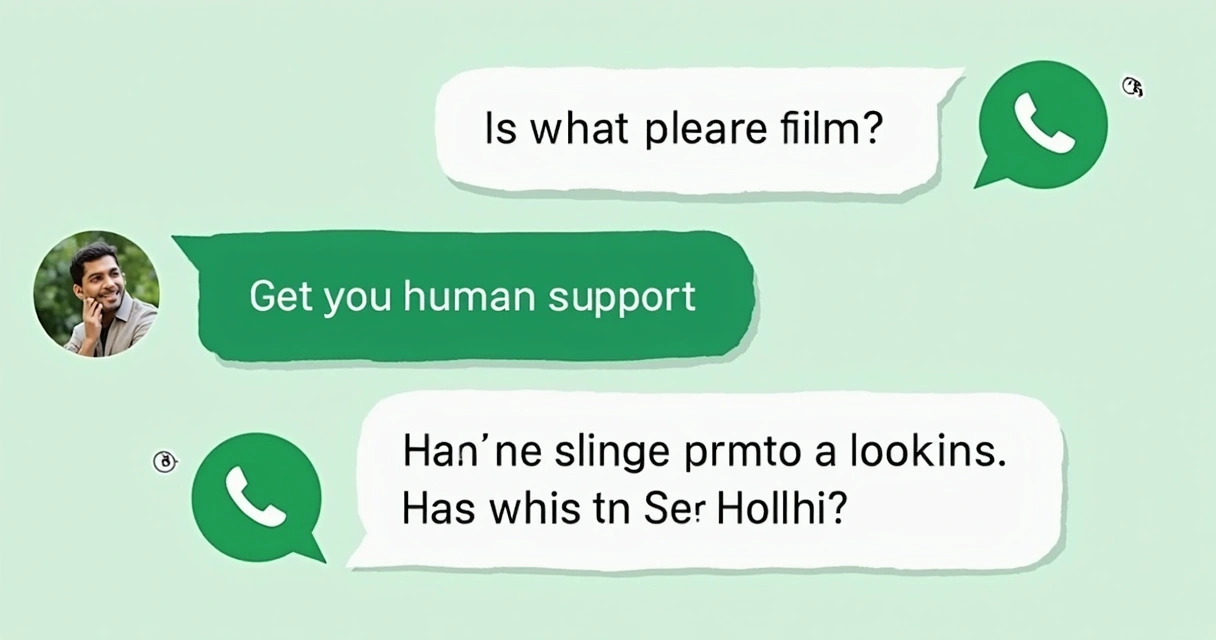 Sequência de mensagens curtas e claras em WhatsApp com opção de falar com humano