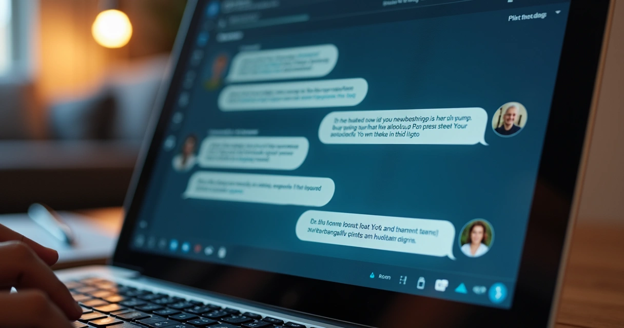 Troca de mensagens digitais entre equipe remota, com destaque para empatia digital 