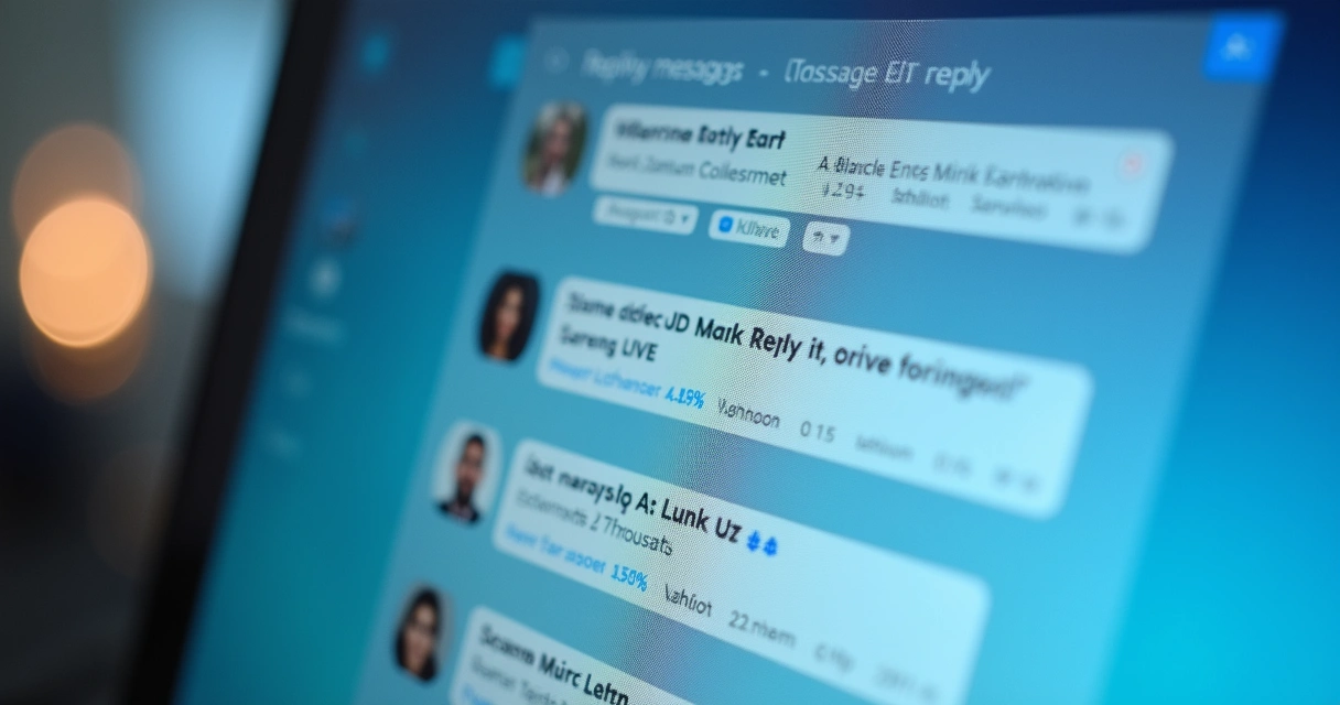 Tela de computador com mensagens LinkedIn abertas