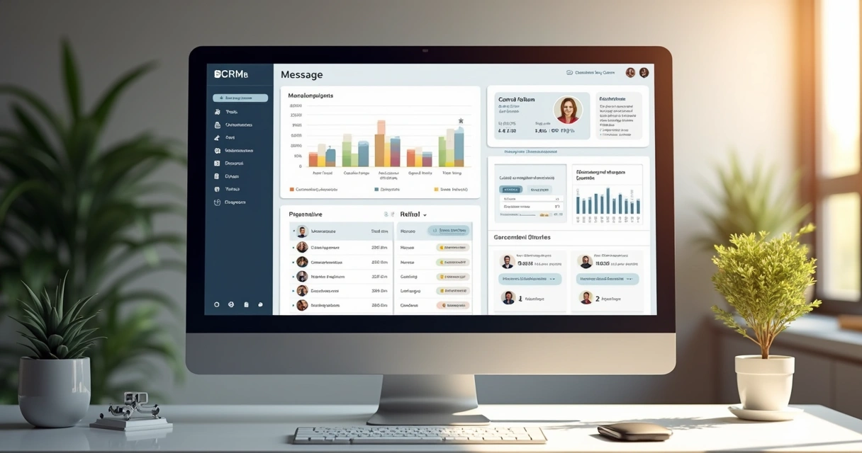 Painel de CRM exibindo canal de mensagens e histórico de cliente 