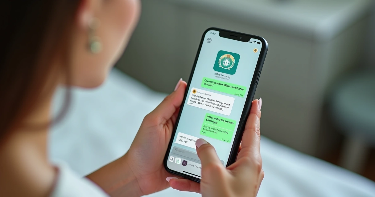 Tela de celular exibindo mensagens personalizadas de clínica de estética em WhatsApp 