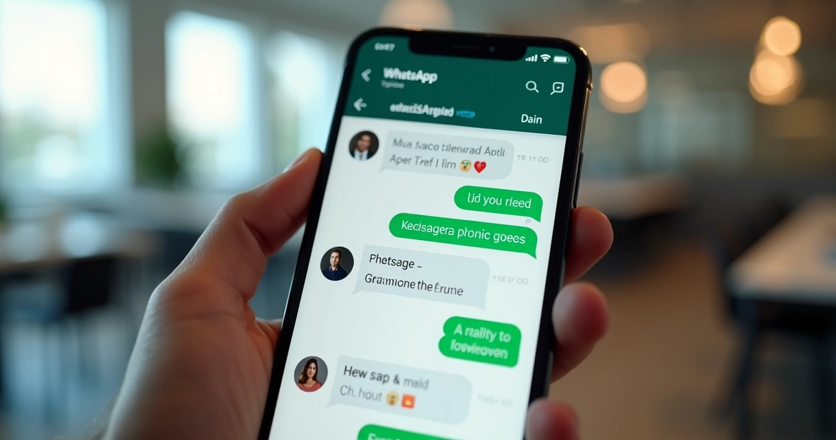 Tela de celular mostrando mensagens personalizadas no WhatsApp