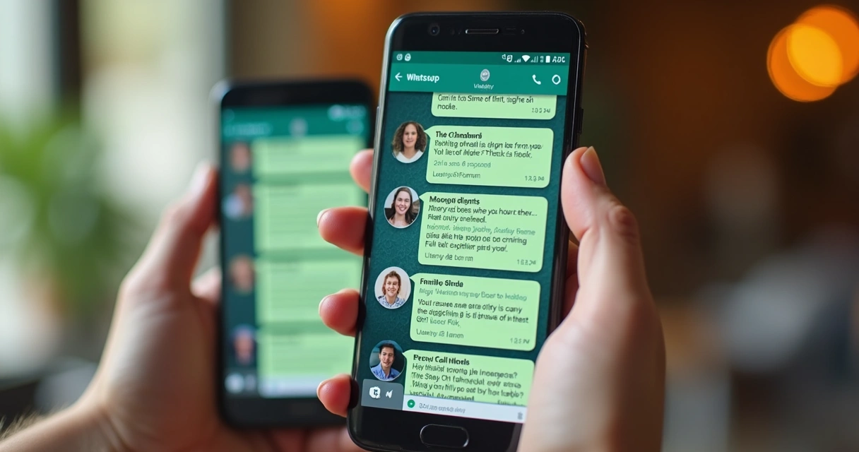 Tela de WhatsApp mostrando mensagens adaptadas para diferentes perfis de usuários 