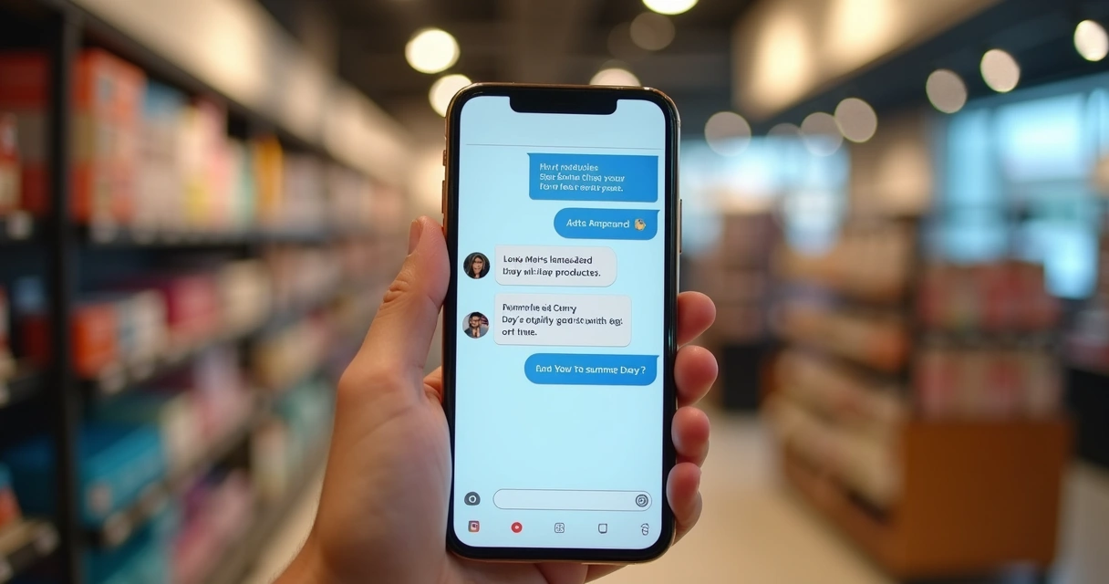 Tela de celular com mensagens promocionais segmentadas 