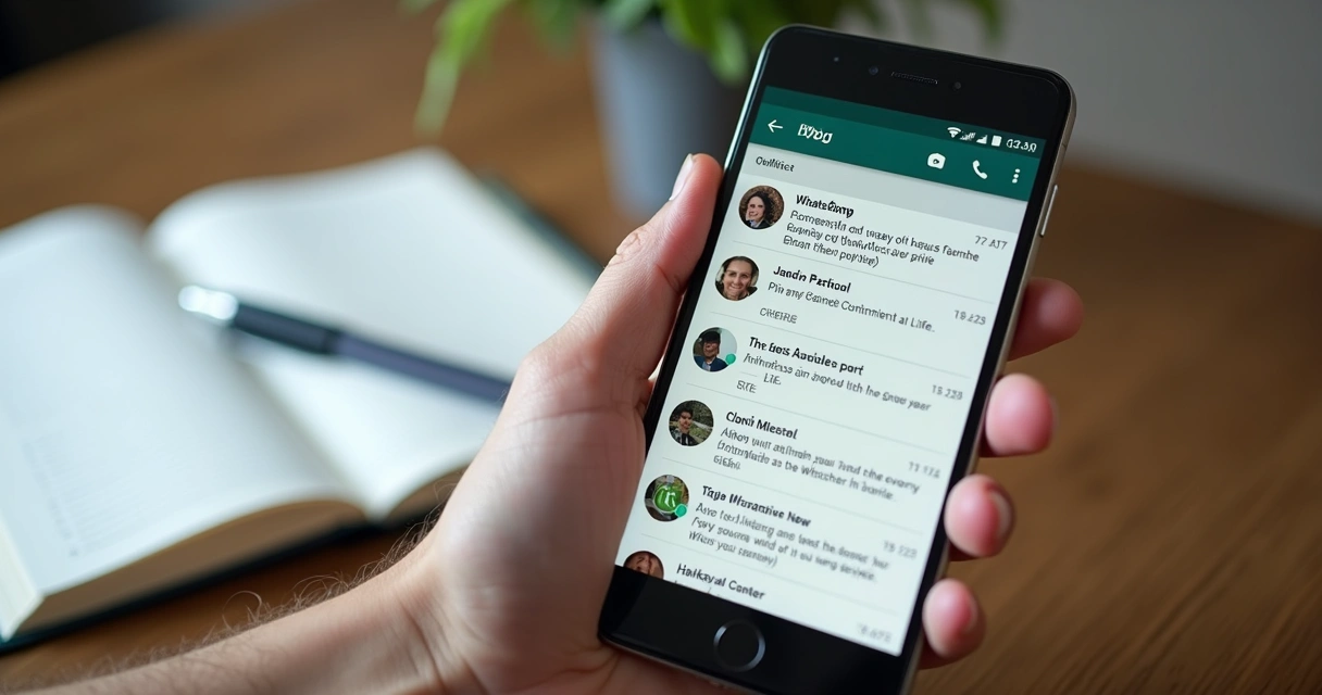 Celular com notificações automatizadas do WhatsApp 