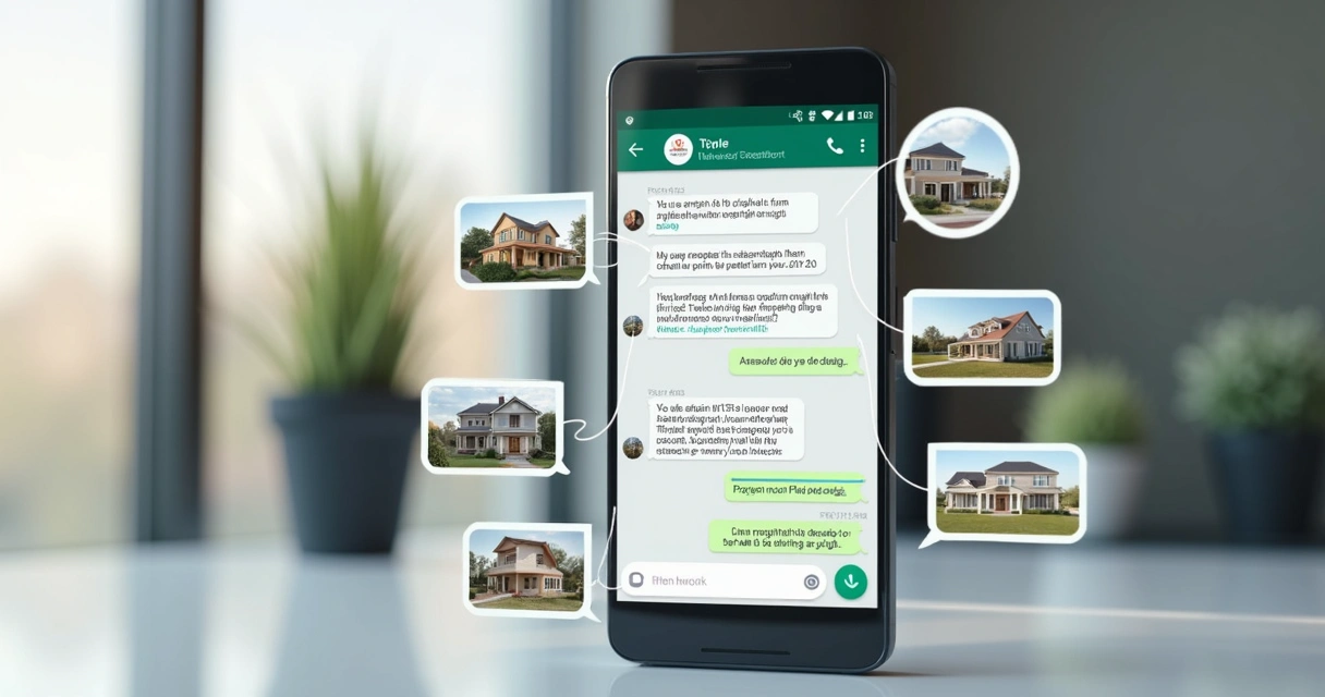 Mensagens de atendimento imobiliário em WhatsApp 