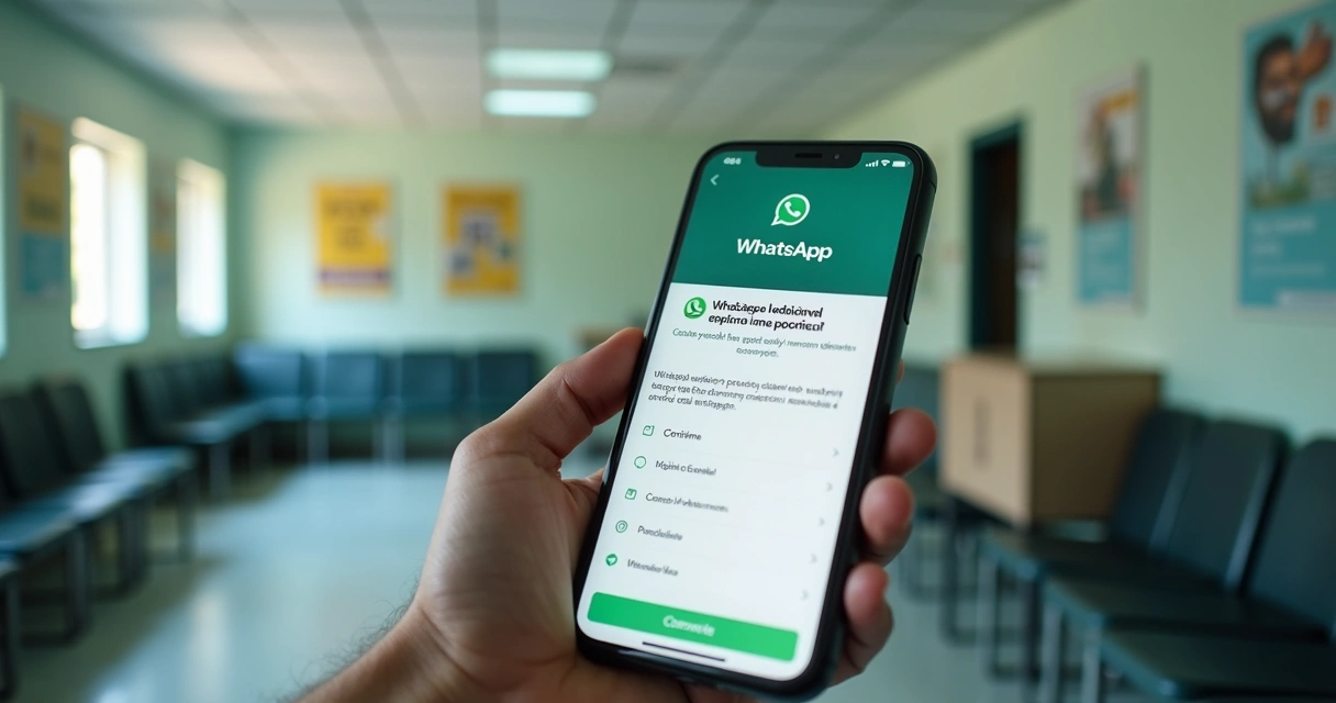 Lembrete de consulta por WhatsApp em celular 
