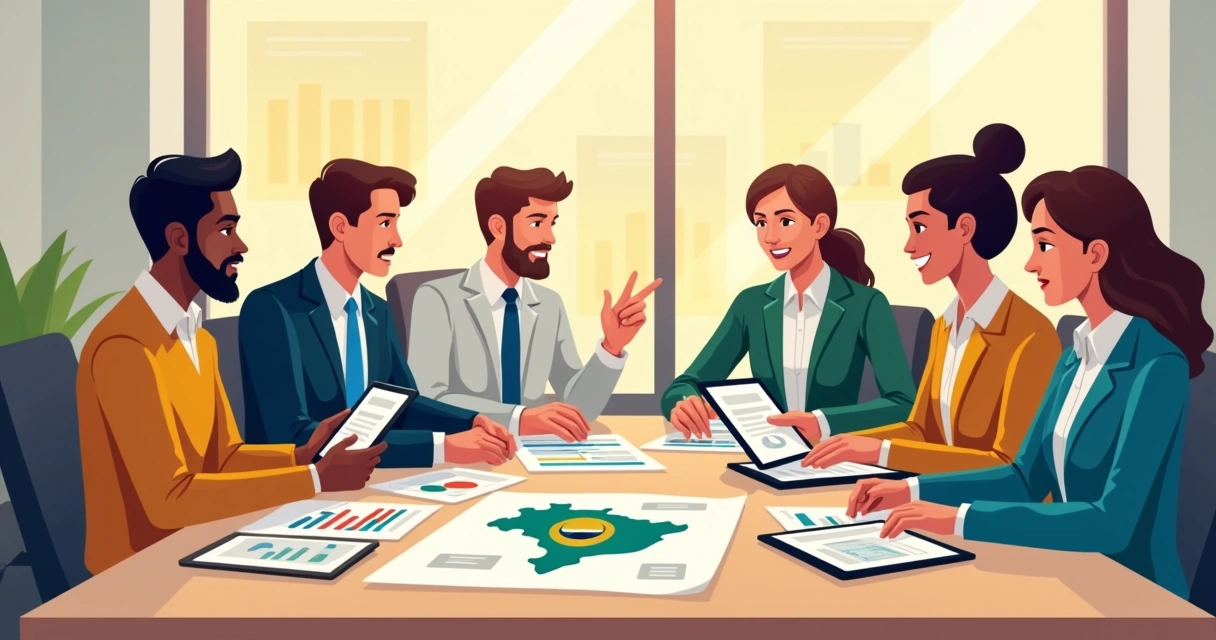Representantes de sindicato analisando dados de campanhas